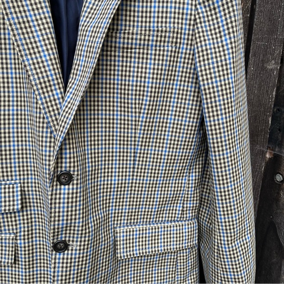 J. Peterman Company Men’s Cotton Checkered Plaid Sports Coat Blazer NWOT Sz 38 - Picture 8 of 16